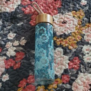 Pioneer Woman Glass Floral Water Bottle
